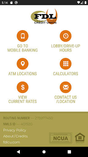 Android application FDLCU Mobile Banking screenshort