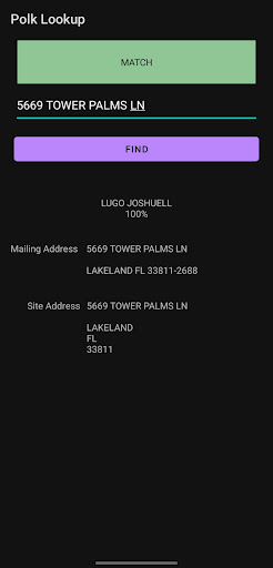 Polk Lookup Screen 3