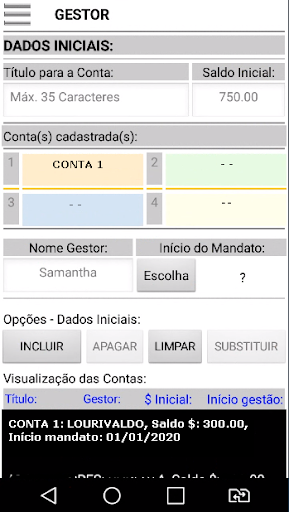 GESTOR; administrar facilmente Screen 2