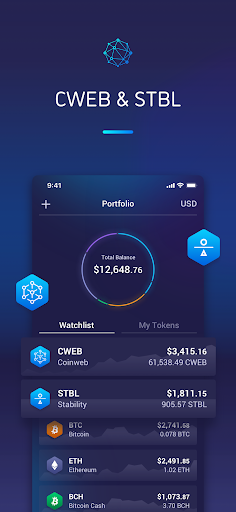 Screenshot of Coinweb Wallet