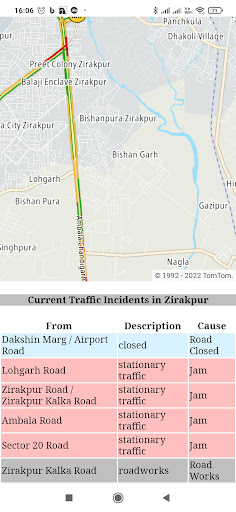 Traffic Alert Screen 2