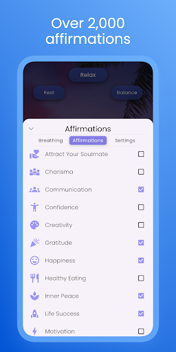 Screenshot of Breathe to Relax: Affirmations