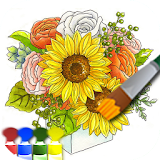 Coloring adult (flower) icon