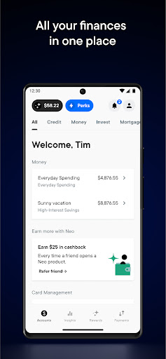 Android application Neo Financial screenshort