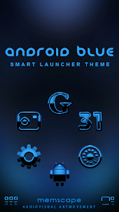 A-BLUE Smart Launcher Theme Capture d'écran
