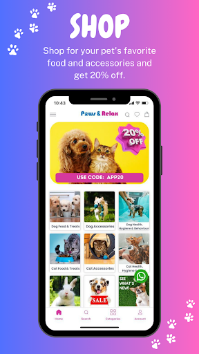 Android application Paws & Relax screenshort