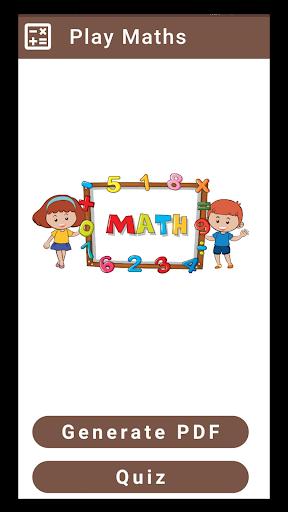 Android application Maths Quiz or PDF screenshort