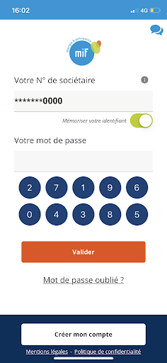 Application mobile MIF Screen 2