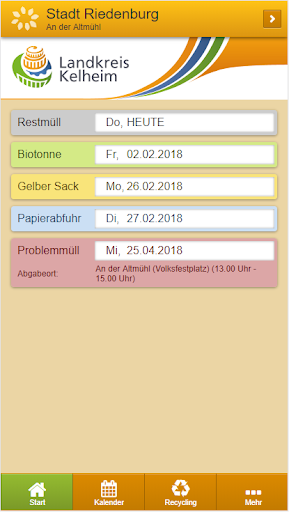 Android application Landkreis Kelheim Abfall-App screenshort