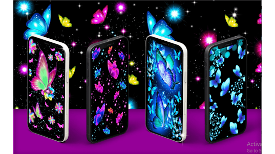 4D neon butterfly wallpapers