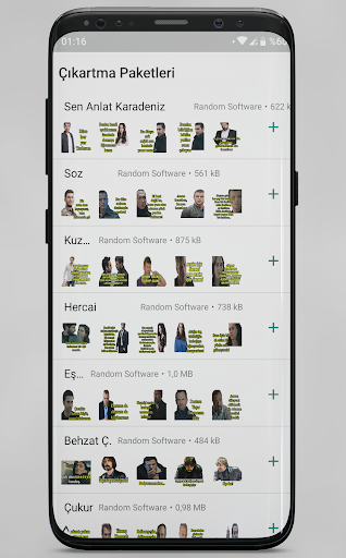 Android application Türkçe Dizi Çıkartmaları screenshort