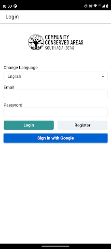 Android application Community Conserved Areas screenshort