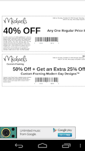 50% off a single item and more at Michaels coupon via The Coupons App