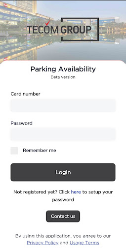 Android application TECOM Group Parking App screenshort