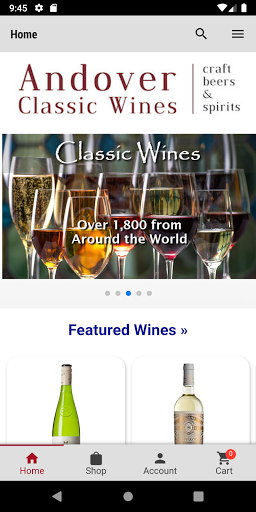 Android application Andover Classic Wines screenshort