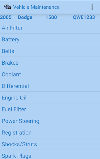 Vehicle Maintenance (Premium) Screen 2