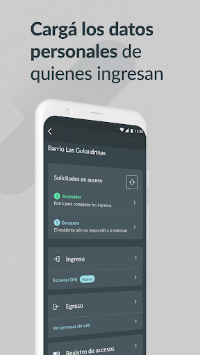 Android application Control de Accesos screenshort