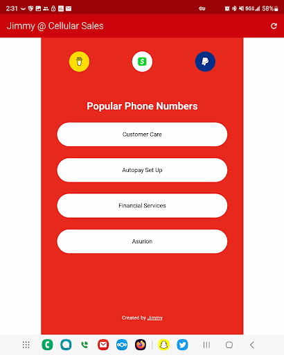 Android application Jimmy @ CellularSales screenshort
