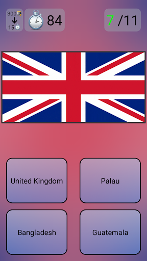 Flags and Countries Quiz Screen 2