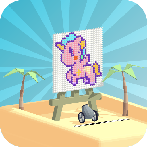 Pixel Run - art mixing crusher logo