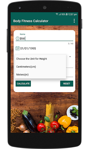 Body Fitness Calculator Screen 3