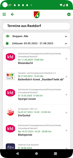 Rastdorf App Screen 3