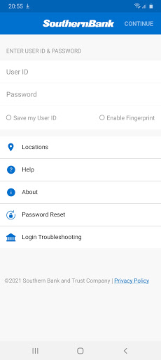 Android application Southern Bank Personal screenshort