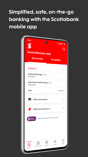 Android application Scotiabank Mobile Banking screenshort