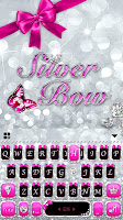 screenshot of Silver Bowknot Keyboard Theme