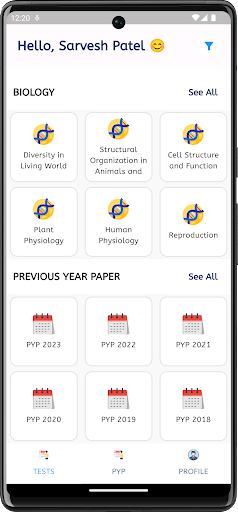 Android application PracticeNEET screenshort