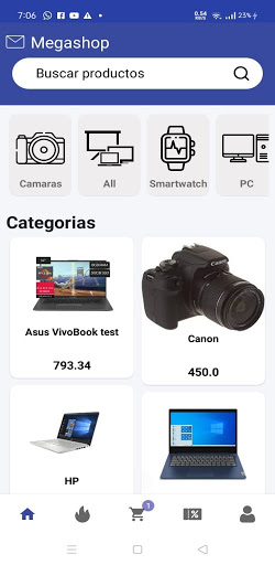 Android application Megashop screenshort