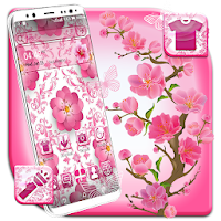 Beautiful Pink Flower Launcher Theme