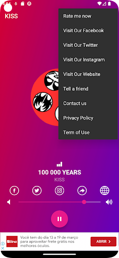 Android application WebRádio Rock Kiss screenshort