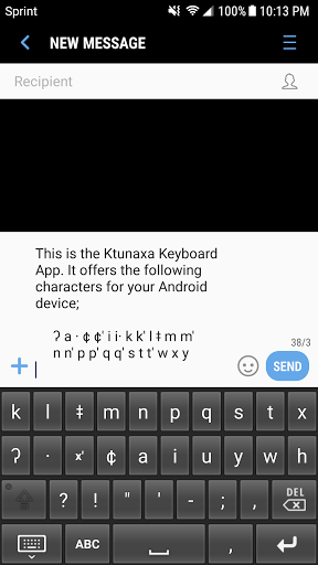 Android application Ktunaxa Keyboard App screenshort