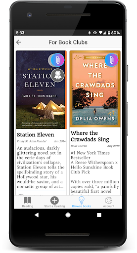 Android application Bookship: a virtual book club screenshort