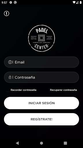 Android application Padel Center Castellon screenshort