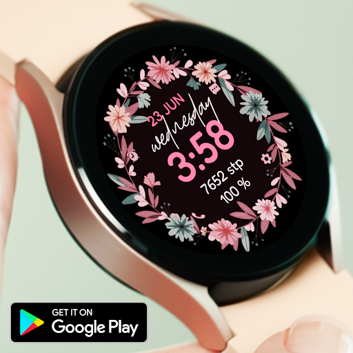 Android application Digital Flowers Watchface screenshort