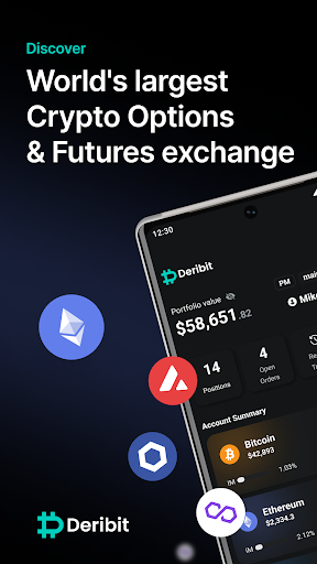 Android application Deribit: BTC Options & Futures screenshort