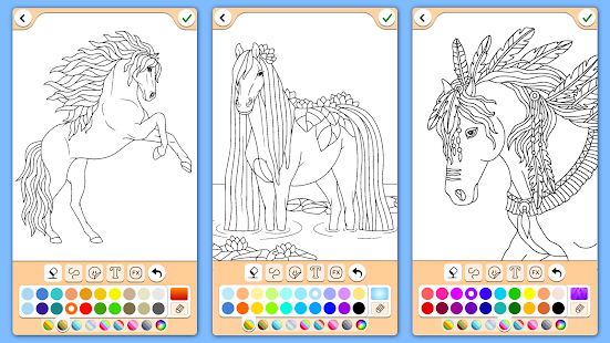 Horse coloring pages game Screenshot