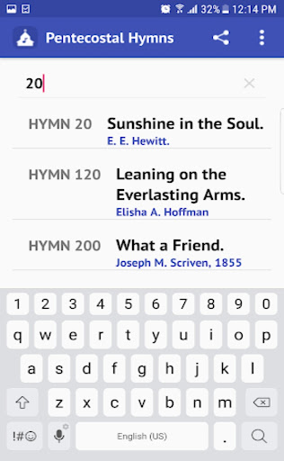 Pentecostal Hymnal Screen 3