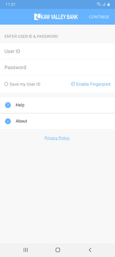 Android application GoMobile with Kaw Valley Bank screenshort