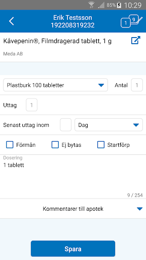 e-Förskrivning Screen 3