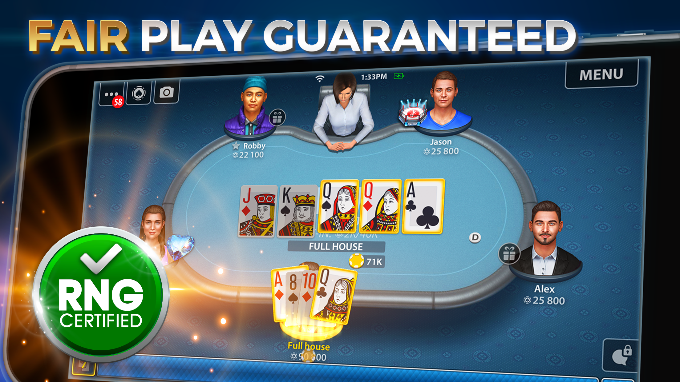 Android application Omaha Poker: Pokerist screenshort