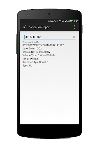 Android application TireSenso screenshort