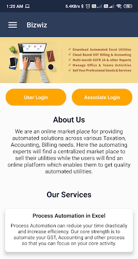 Android application BizWiz screenshort