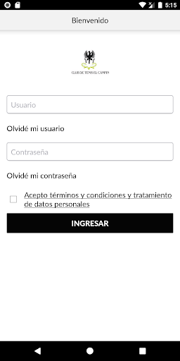 Android application Mi Club El Campin screenshort