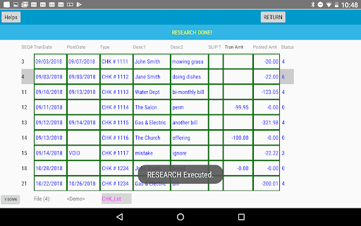 N Checks Screen 2