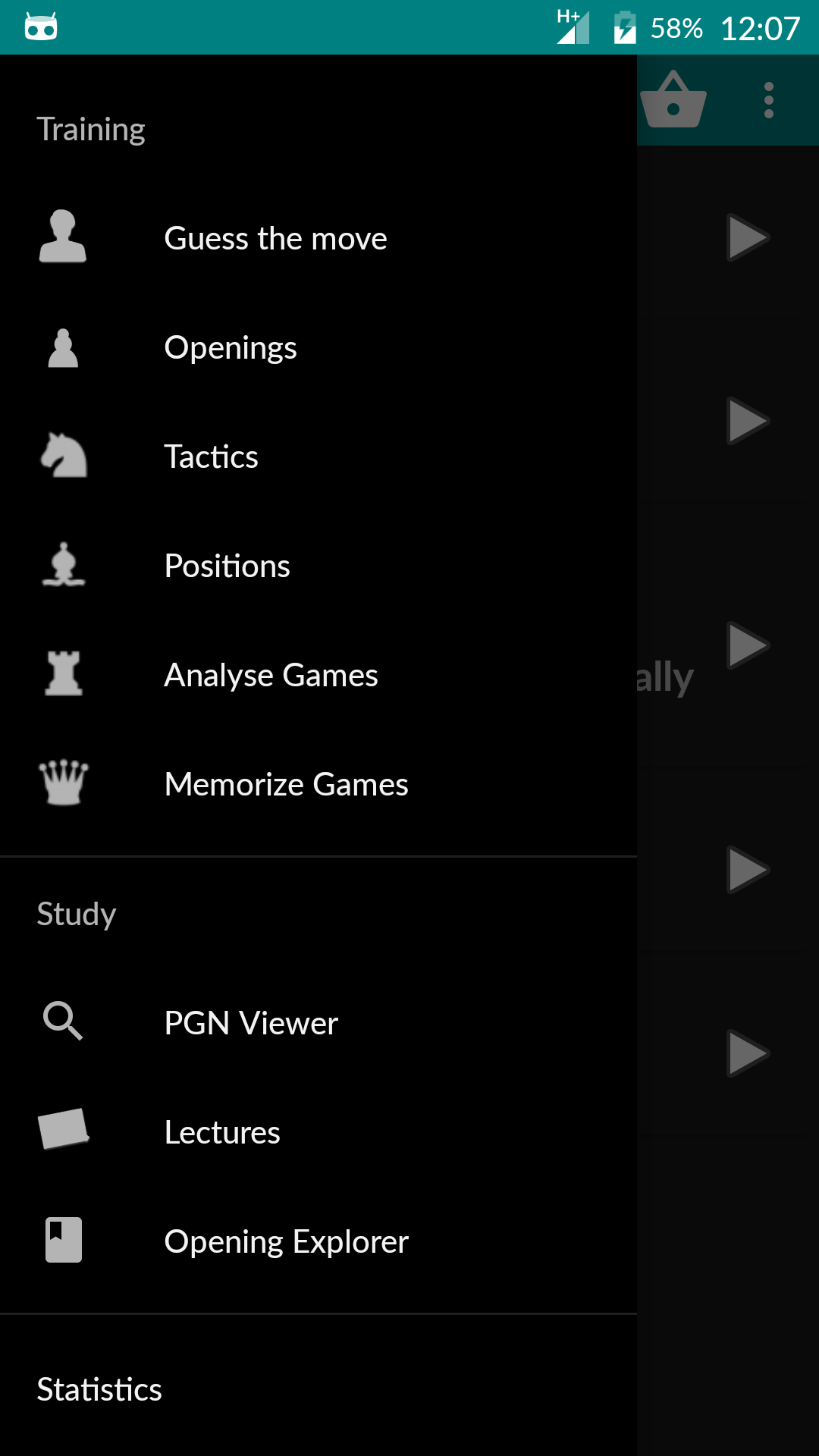 Android application Perfect Chess Trainer screenshort