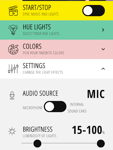 Screenshot of Hue Music Disco Lights Party