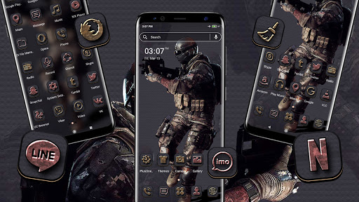 Black Commando Launcher Theme